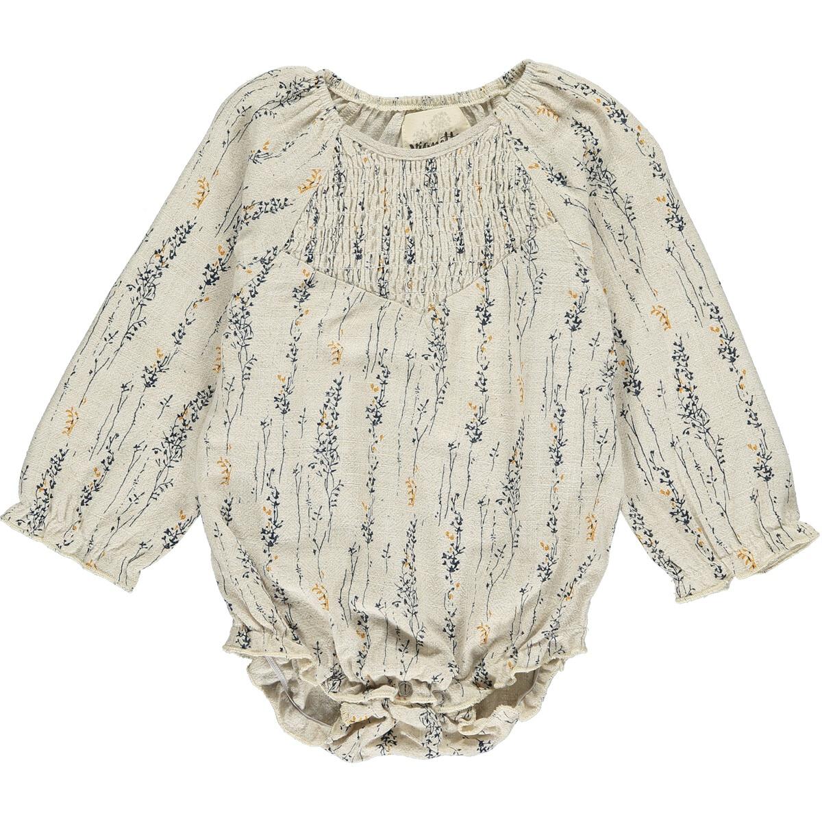Vignette - Ale Bubble Tan Twiggy Print Romper