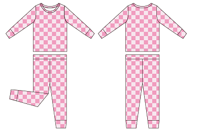 Birdie Bean - Bubblegum Check 2-Piece Pajamas