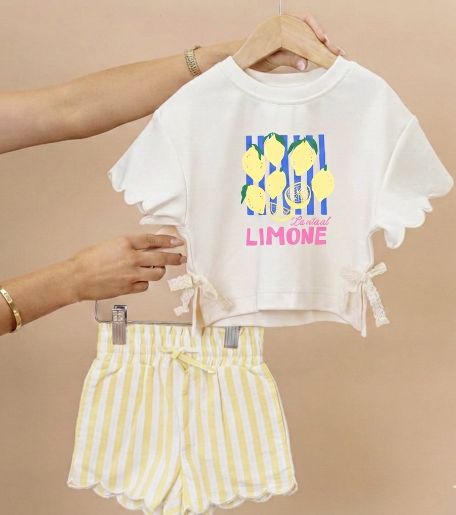 Birdie Bean - Limon Scalloped T-Shirt Set