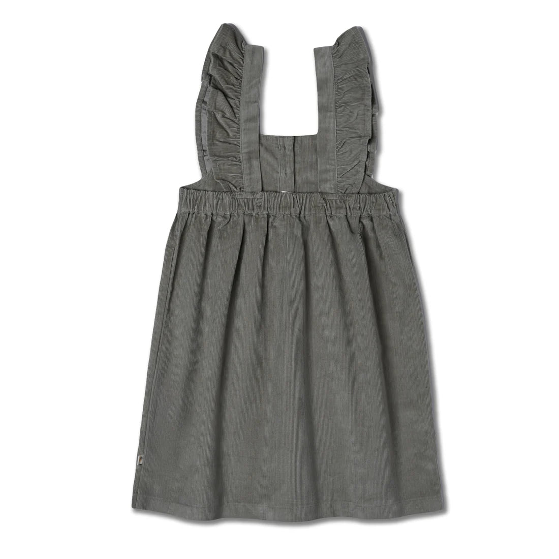 Makemake Organics - Olive Ruffle Corduroy Dress & Hem Tee