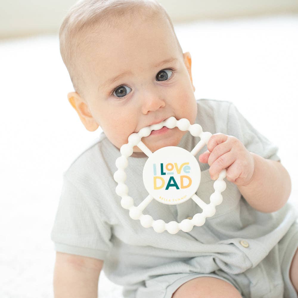 Bella Tunno - I Love Dad Happy Teether: Off White