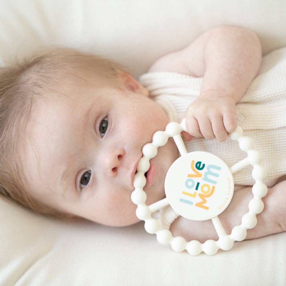 Bella Tunno - I Love Mom Happy Teether: Off White