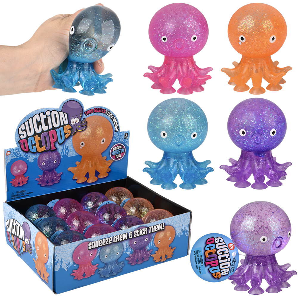 The Toy Network - (T) 3.5" WATER FILLED SUCTION OCTOPUS
