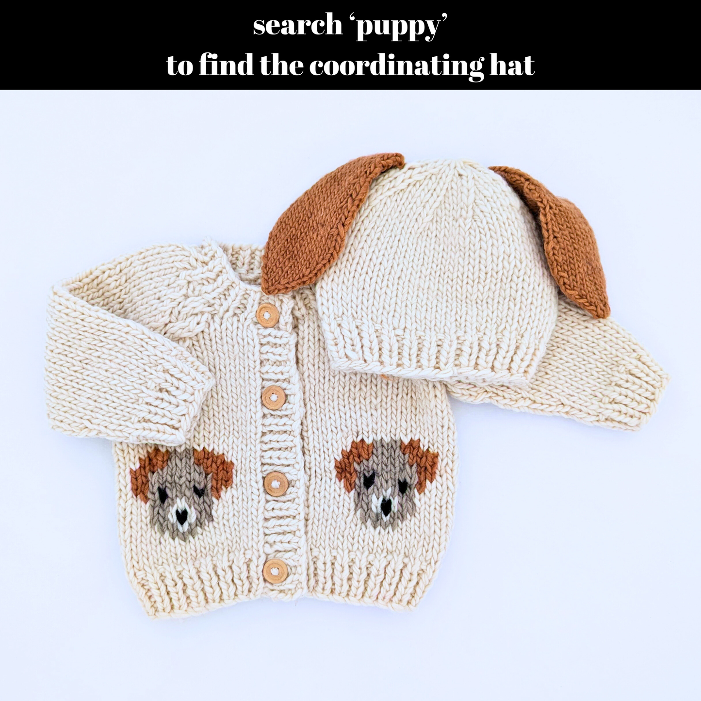 Huggalugs - Puppy Cardigan Knit  Sweater