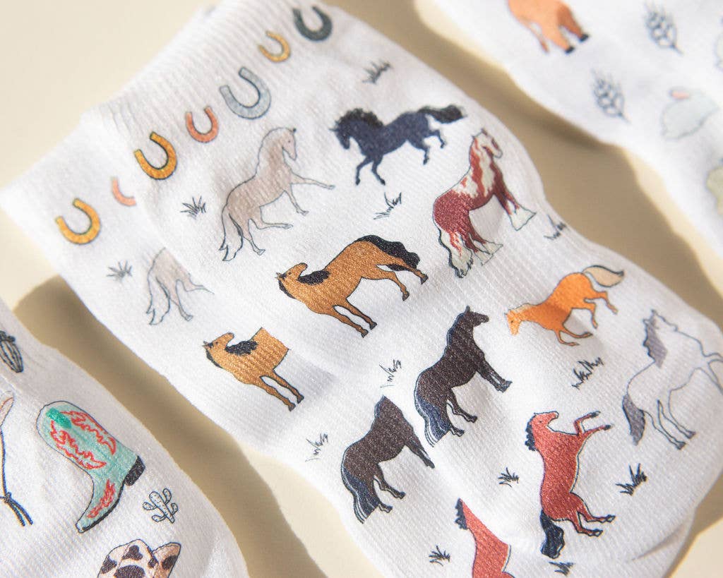 Squid Socks - Cowboy - Baby Socks / Kids Socks with Non-Slip Silicone