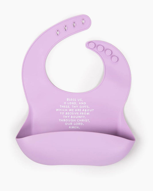 Be A Heart - Meal Blessing Silicone Bib: Ube Purple