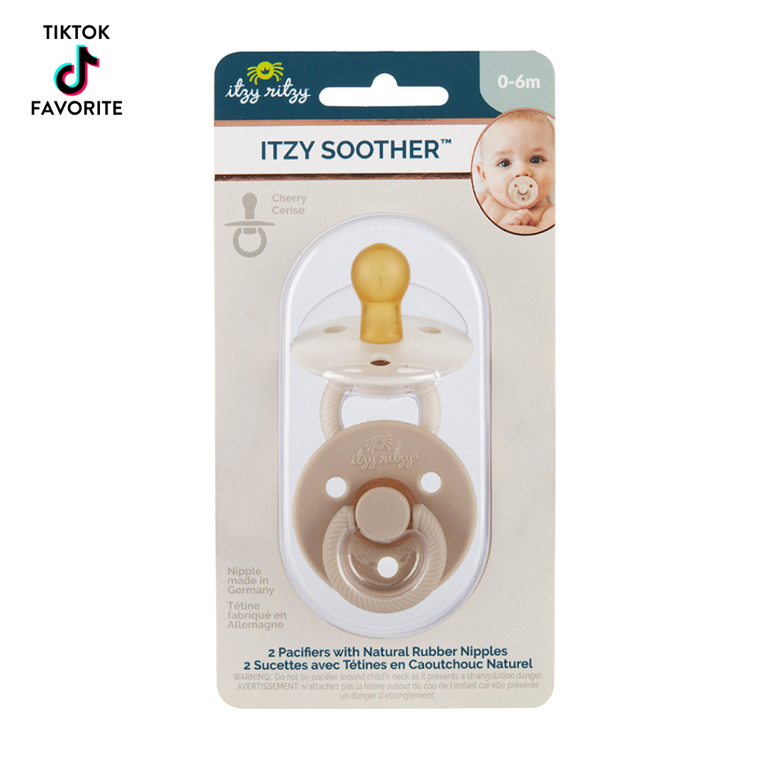 Itzy Ritzy - Itzy Soother™ Natural Rubber Paci Sets: Coconut + Toast (0-6m)