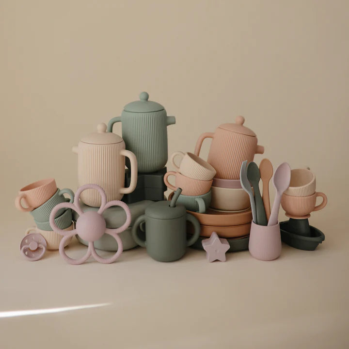 Mushie - Silicone Tea Play Set in Blush