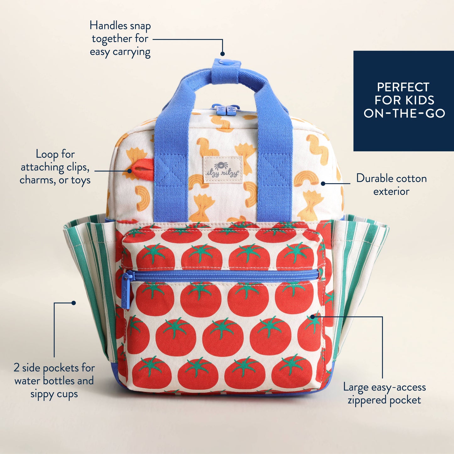 Itzy Ritzy - Itzy Bitzy Backpack: Pasta La Vista