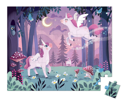 Janod - Magical Unicorns Suitcase Puzzle - 54 Pieces