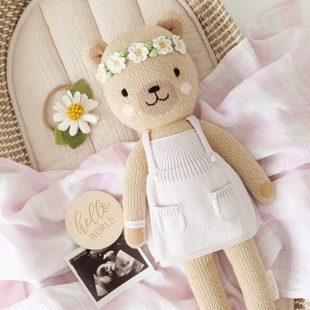 cuddle + kind - Olivia the Honey Bear Handknit Dolls
