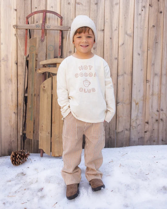 Rylee + Cru || Raw Edge Long Sleeve Tee Hot Cocoa Club