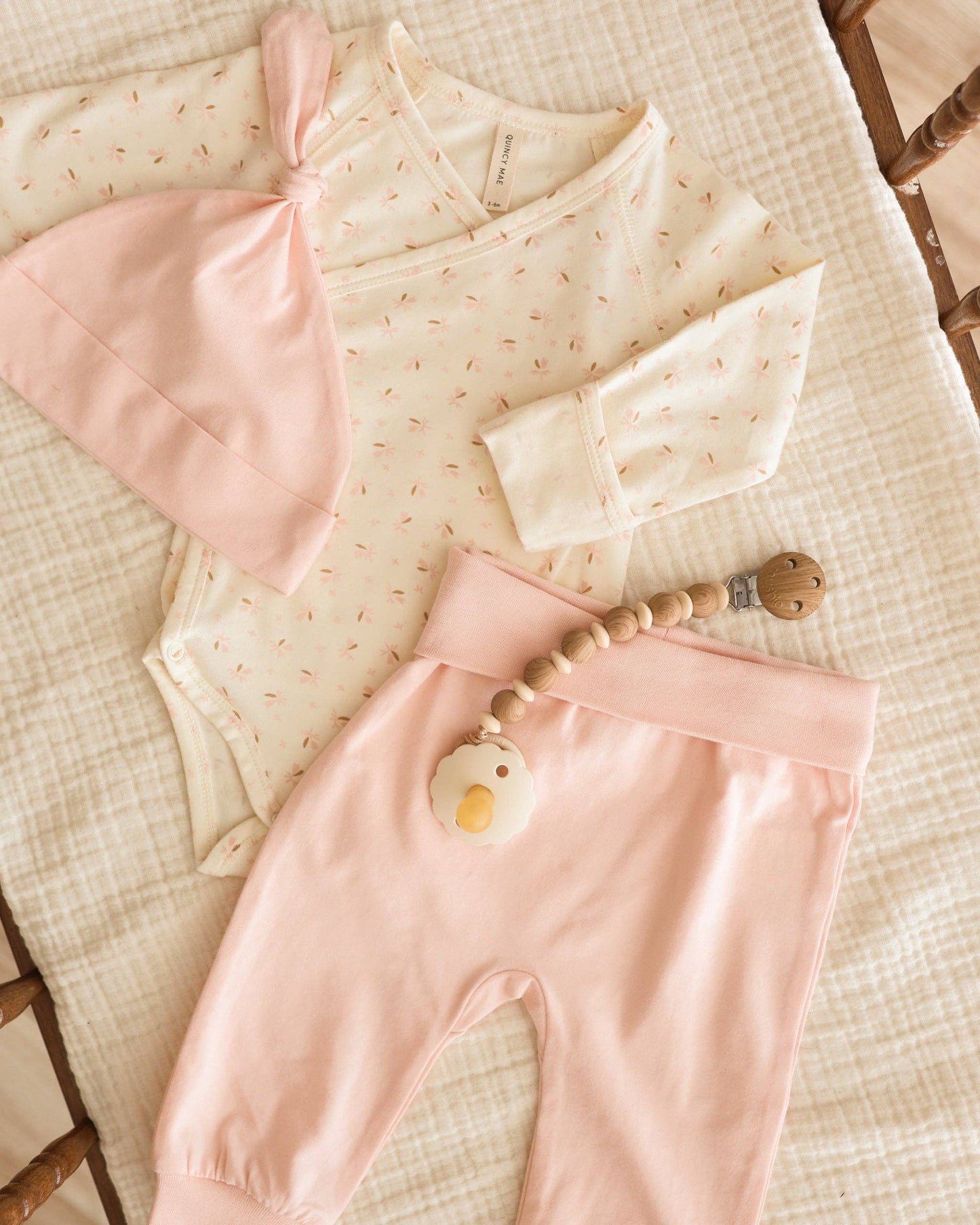 Quincy Mae - Organic Cotton Baby Pant || Petal