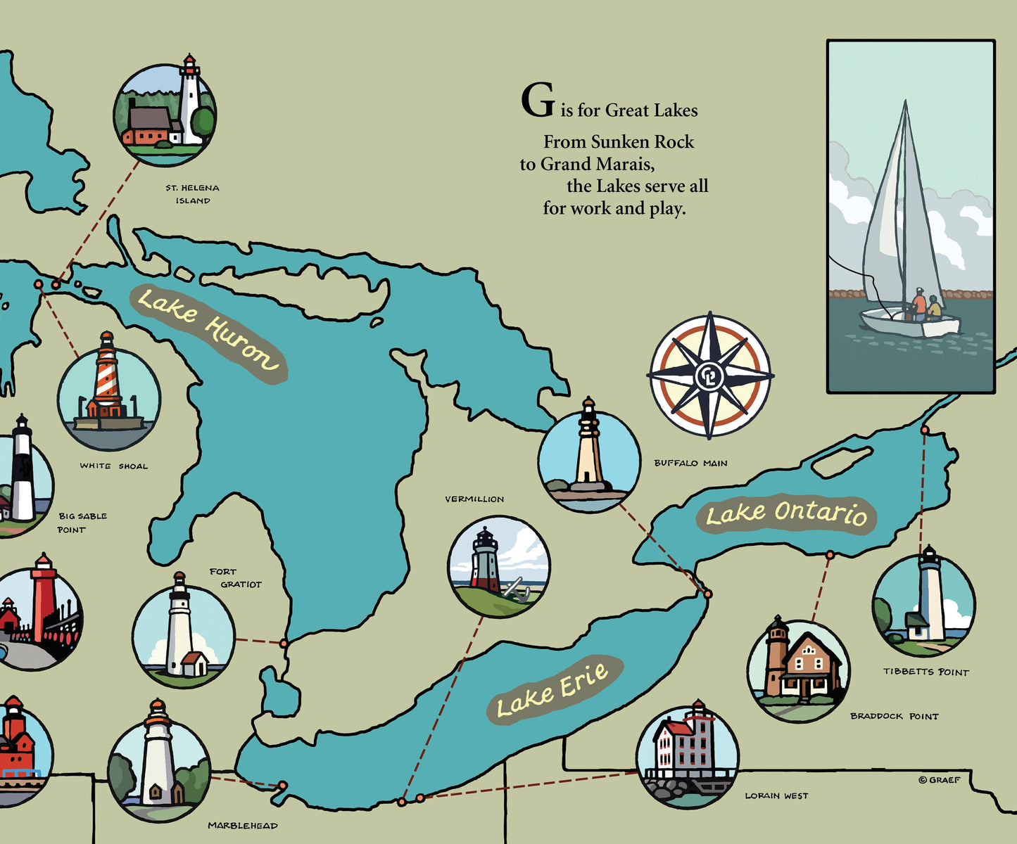 Sleeping Bear Press - B is for Beacon: A Great Lakes Lighthouse Alphabet Book