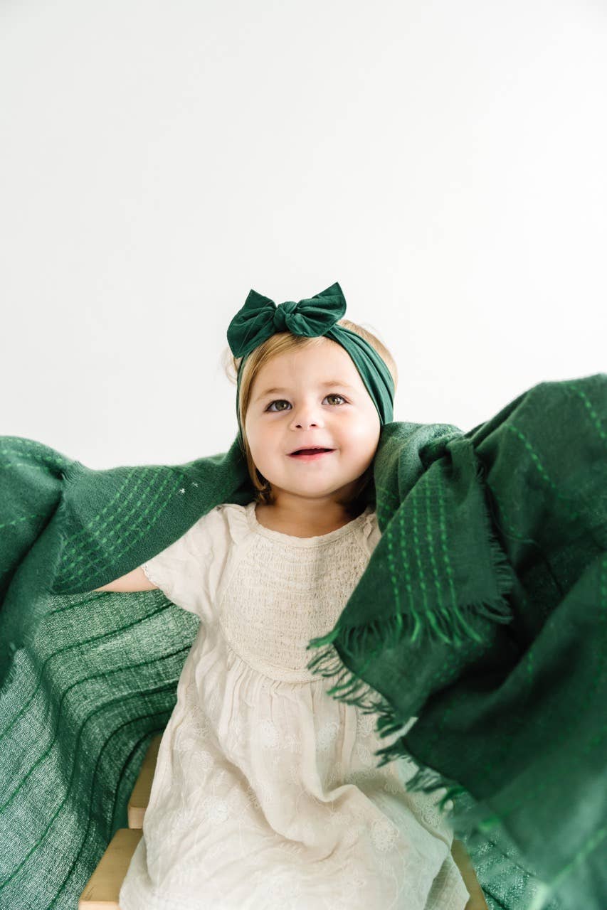 Baby Bling Bows - Forest Green - THE KNOT Soft nylon headband