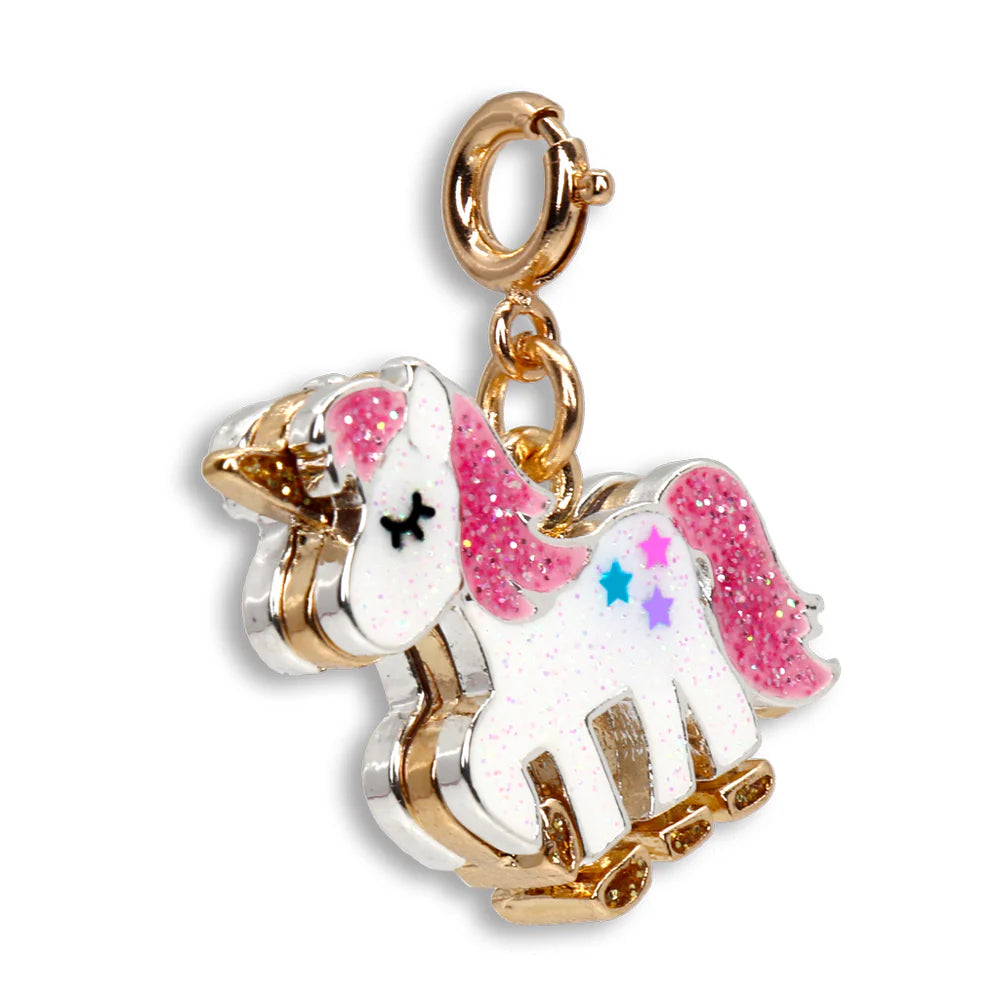 High IntenCity - Charm It! Gold Glitter Unicorn Charm