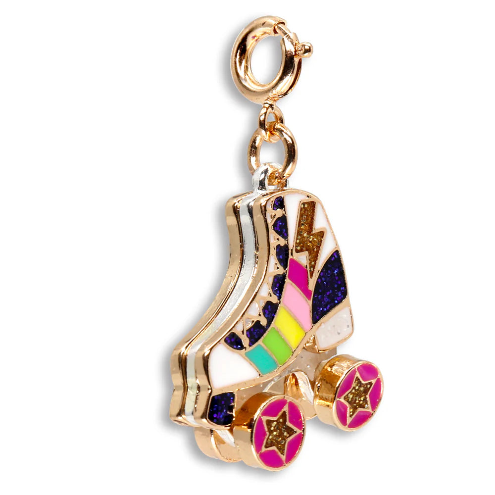 High IntenCity - Charm It! Gold Rainbow Rollerskate Charm