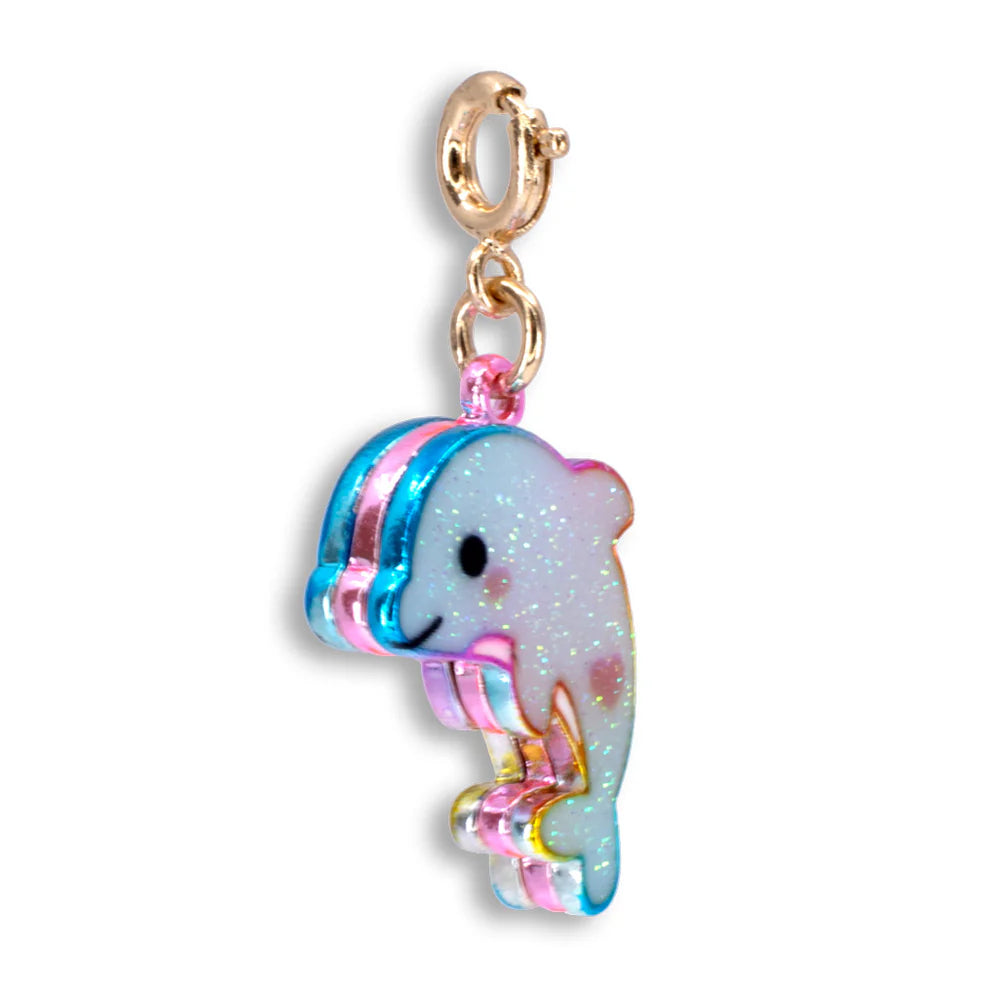 High IntenCity - Charm It! Gold Glitter Dolphin Charm