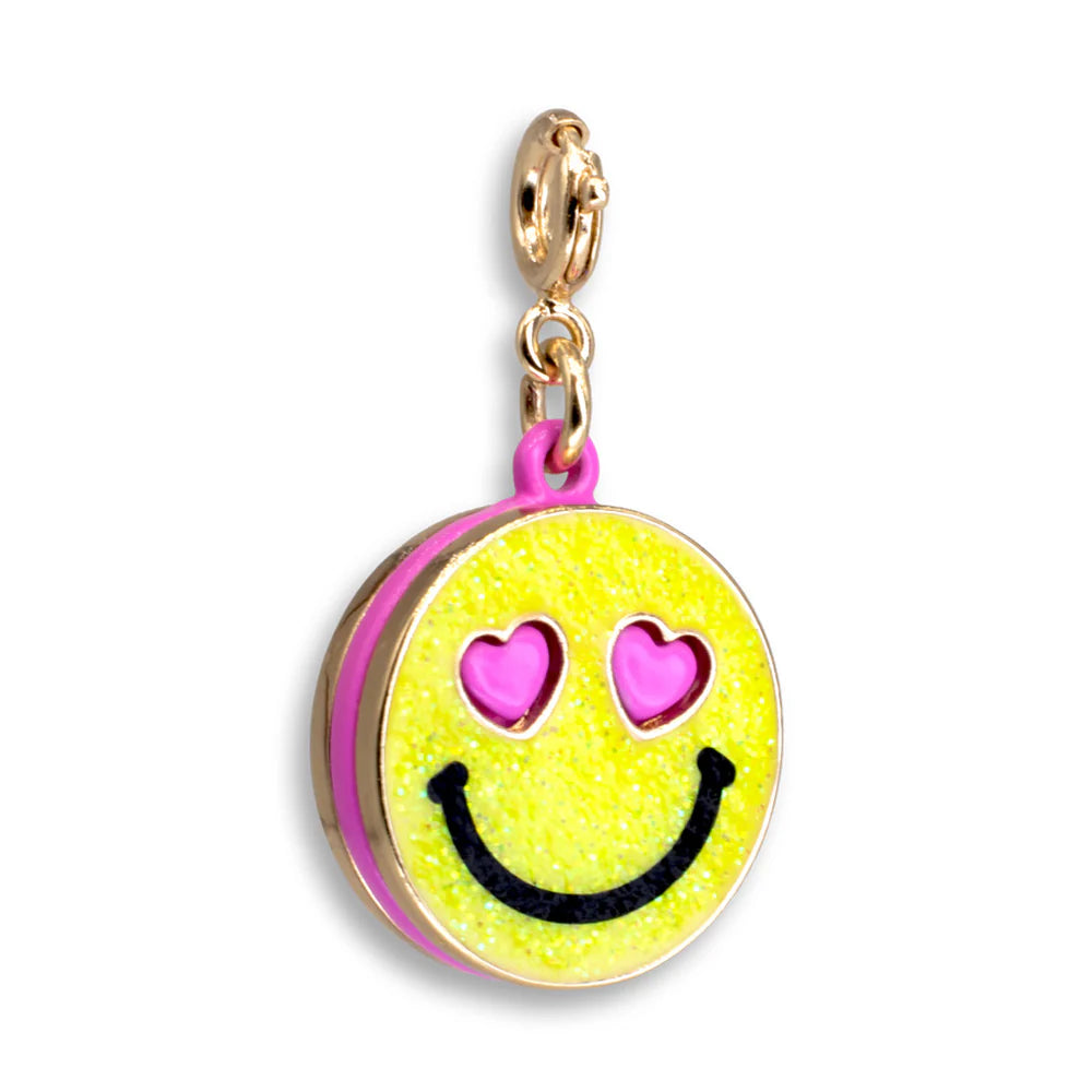High IntenCity - Charm It! Gold Glitter Smiley Face Charm