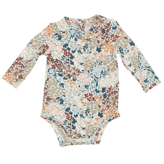 Angel Dear - Painted Fall Floral Peter Pan Collar Bodysuit