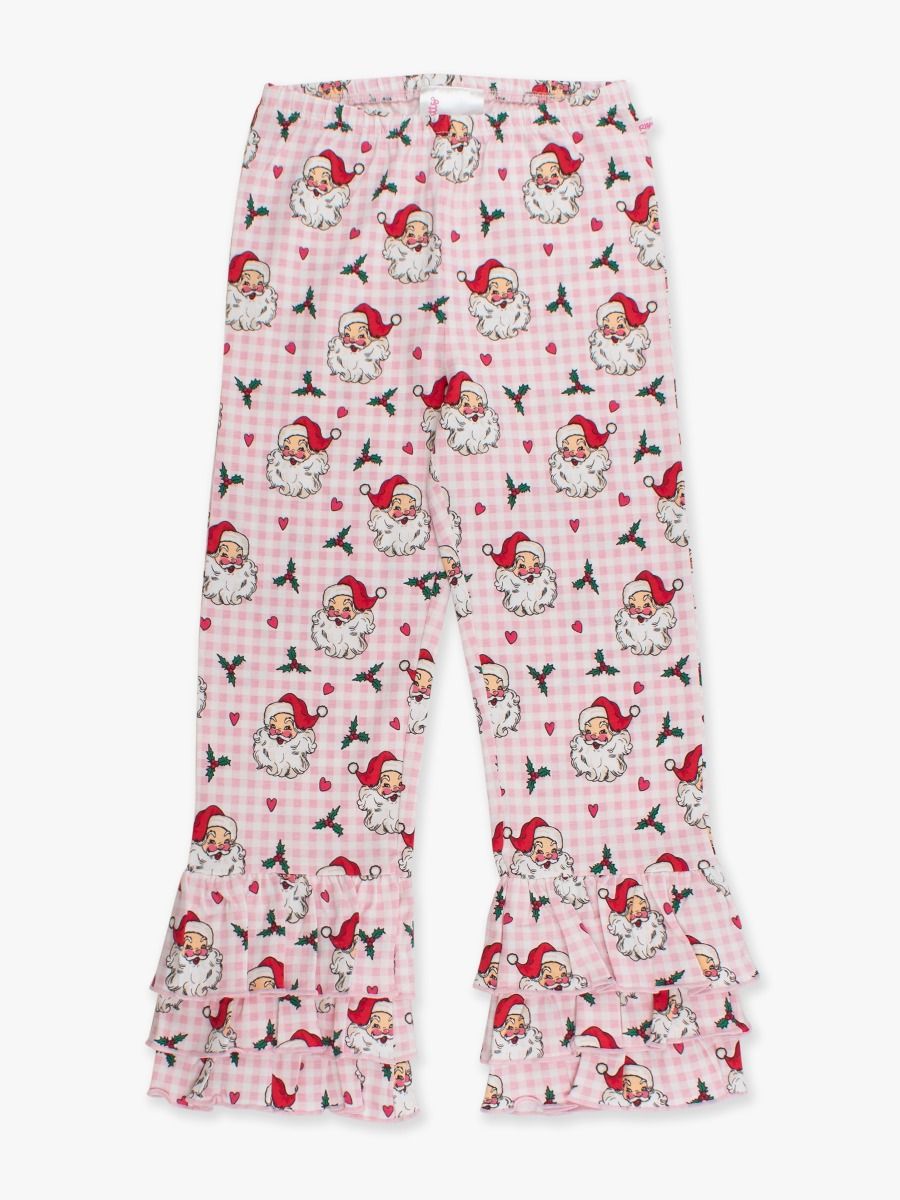 RuffleButts + RuggedButts - Flare Pants - Pink Dear Santa