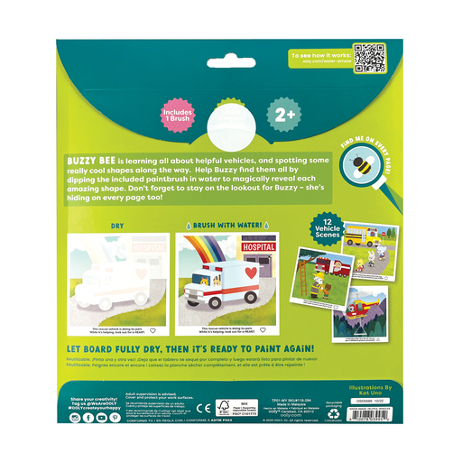 OOLY - Water Amaze Water Reveal Boards - Helpful Vehicles (13 PC Set)