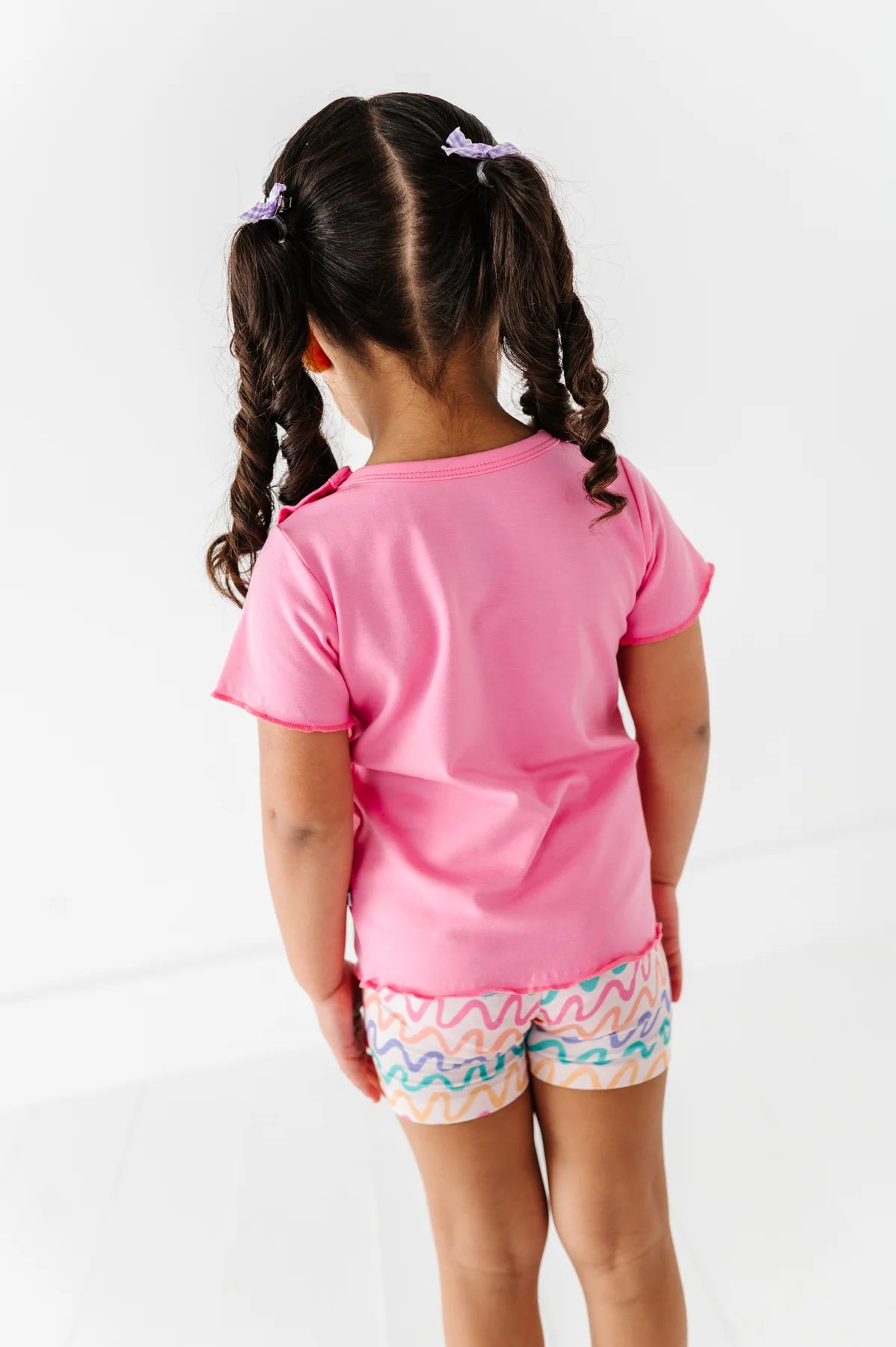 Birdie Bean - Petal Pink Lettuce Hem Top