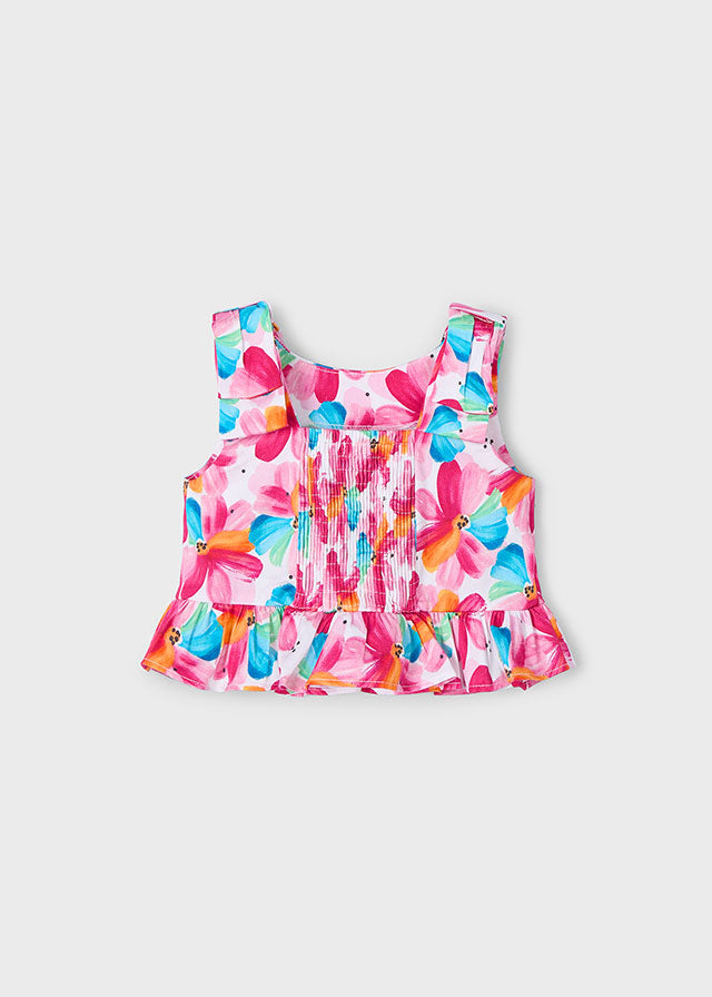 Mayoral - Magenta Peplum Top & Shorts Set