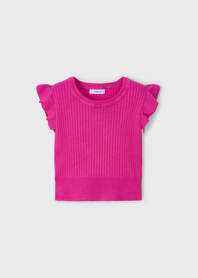 Mayoral - Magenta Ribbed Top