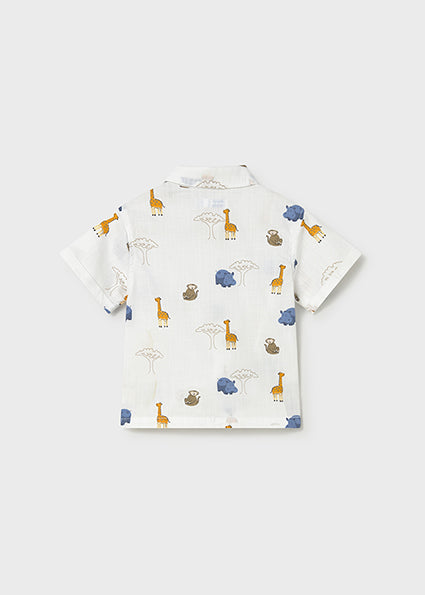 Mayoral - White Button Down S/s Shirt (1114)