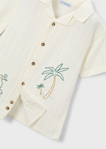 Mayoral - Cream Embroidered Shirt (3114)