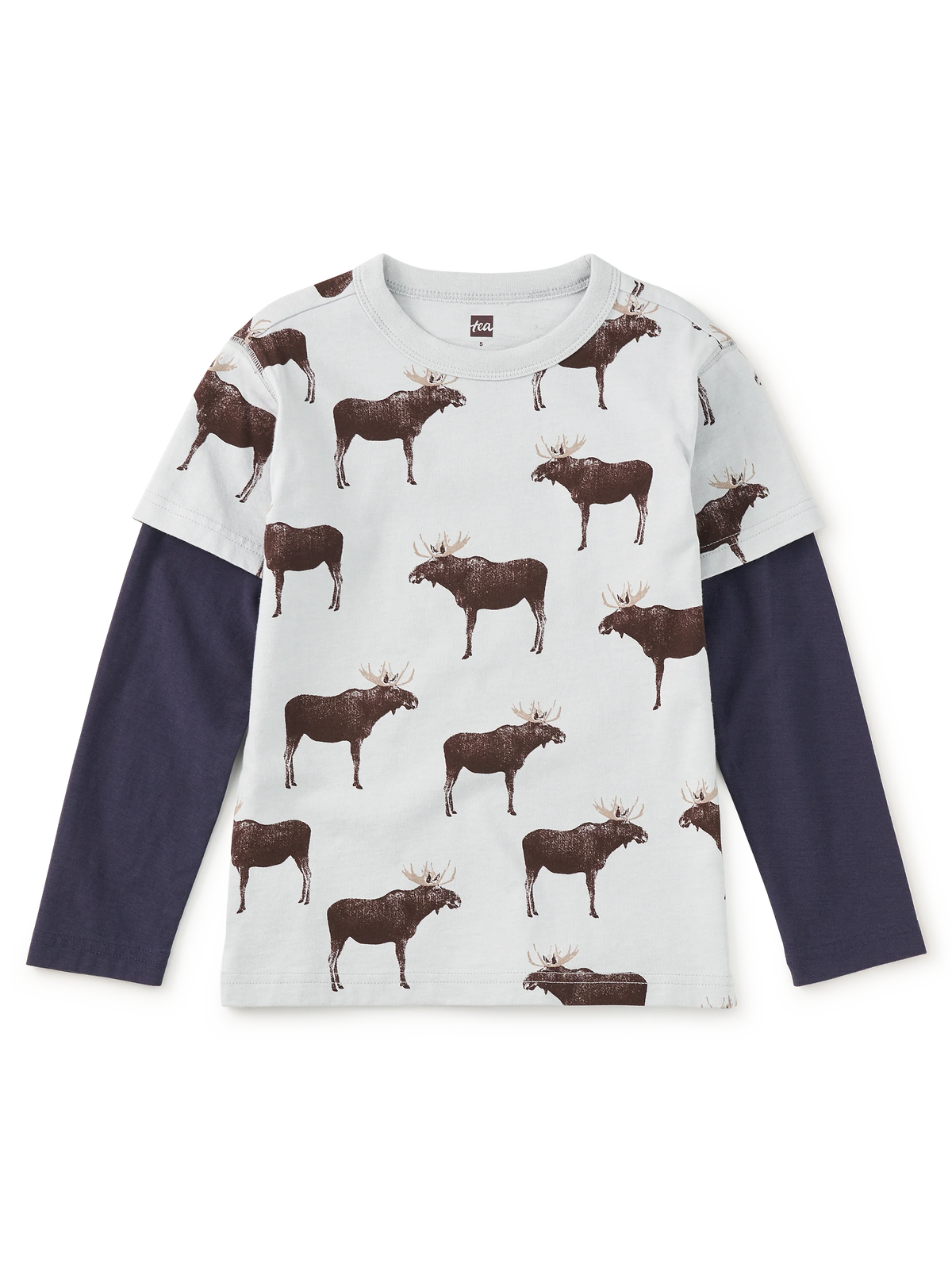 Tea Collection || Printed Layered Sleeve Tee - Moose Crossing