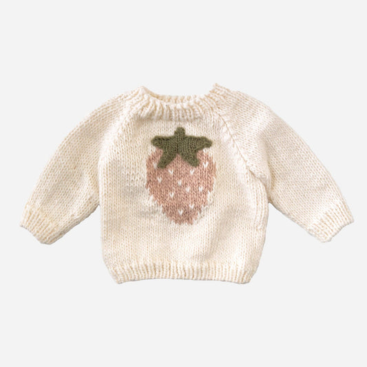 The Blueberry Hill - Strawberry Pullover Sweater Fruit: Cream