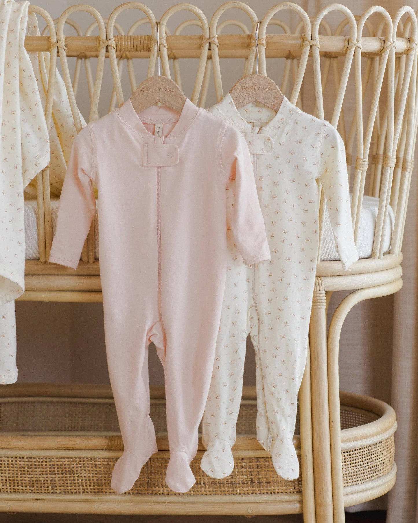 Quincy Mae - Zip Longsleeve Sleeper Footie || Petal