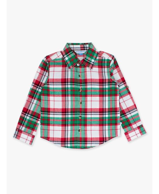 RuffleButts + RuggedButts - Long Sleeve Button Down - Dashing Dreams Plaid