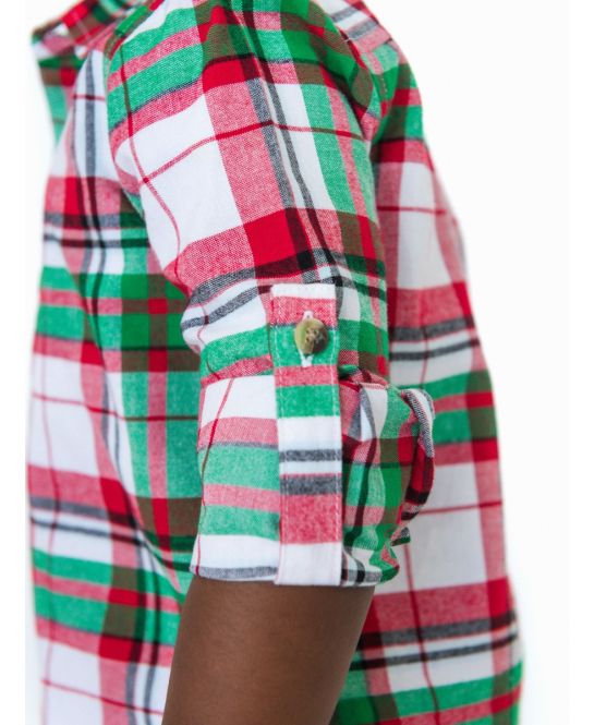 RuffleButts + RuggedButts - Long Sleeve Button Down - Dashing Dreams Plaid