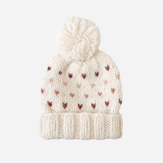 The Blueberry Hill - Sawyer Hat Heart Mauve Beanie