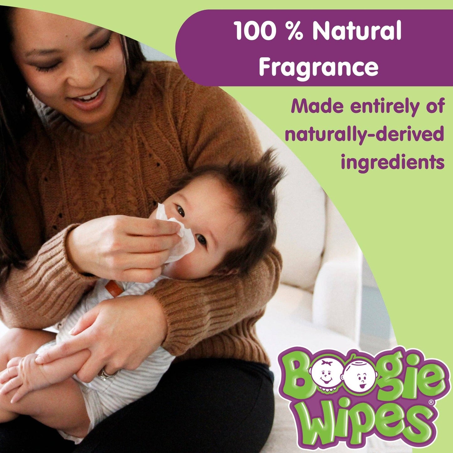 Earth Mama Organics - Boogie Saline Nose Wipes, Unscented, 30ct