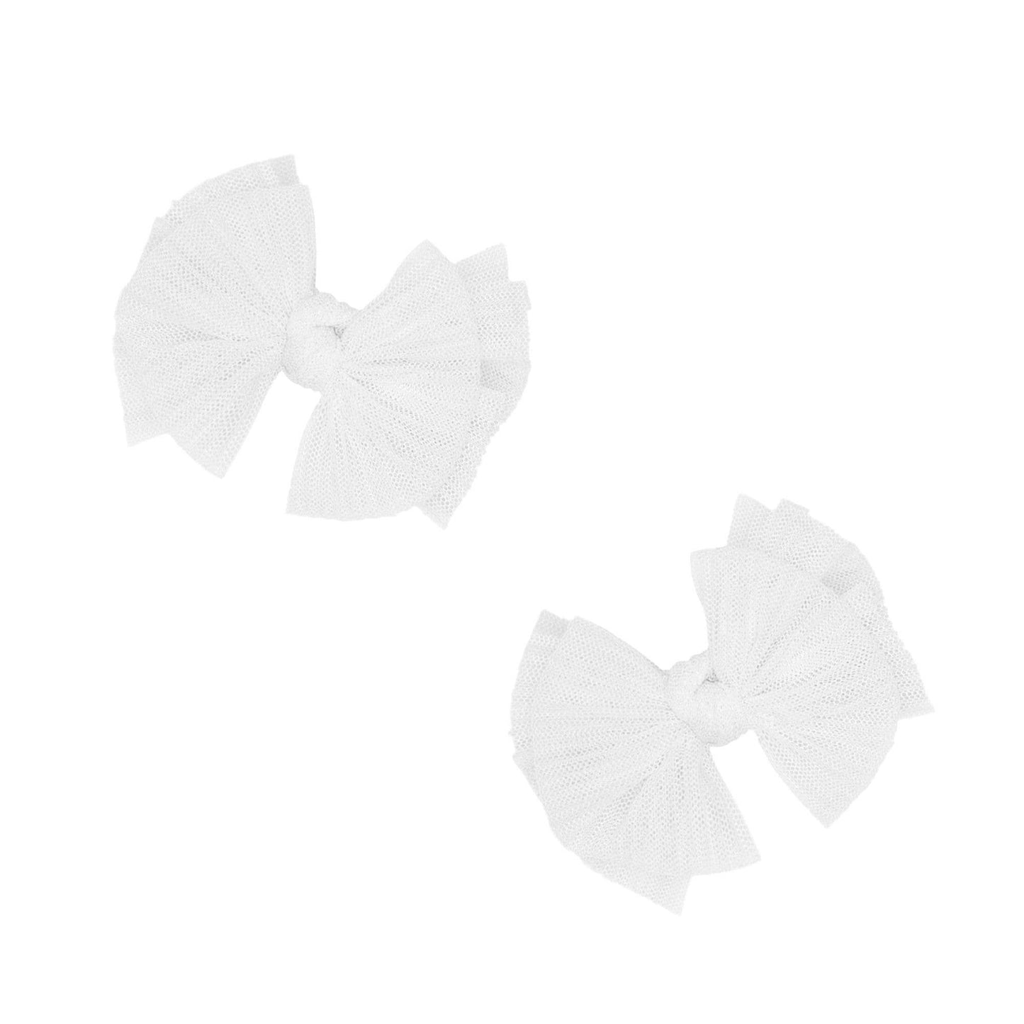 Baby Bling Bows - Baby Bling® 2-Pack Tulle Baby FAB® hair bow clips: Pink Multi Star