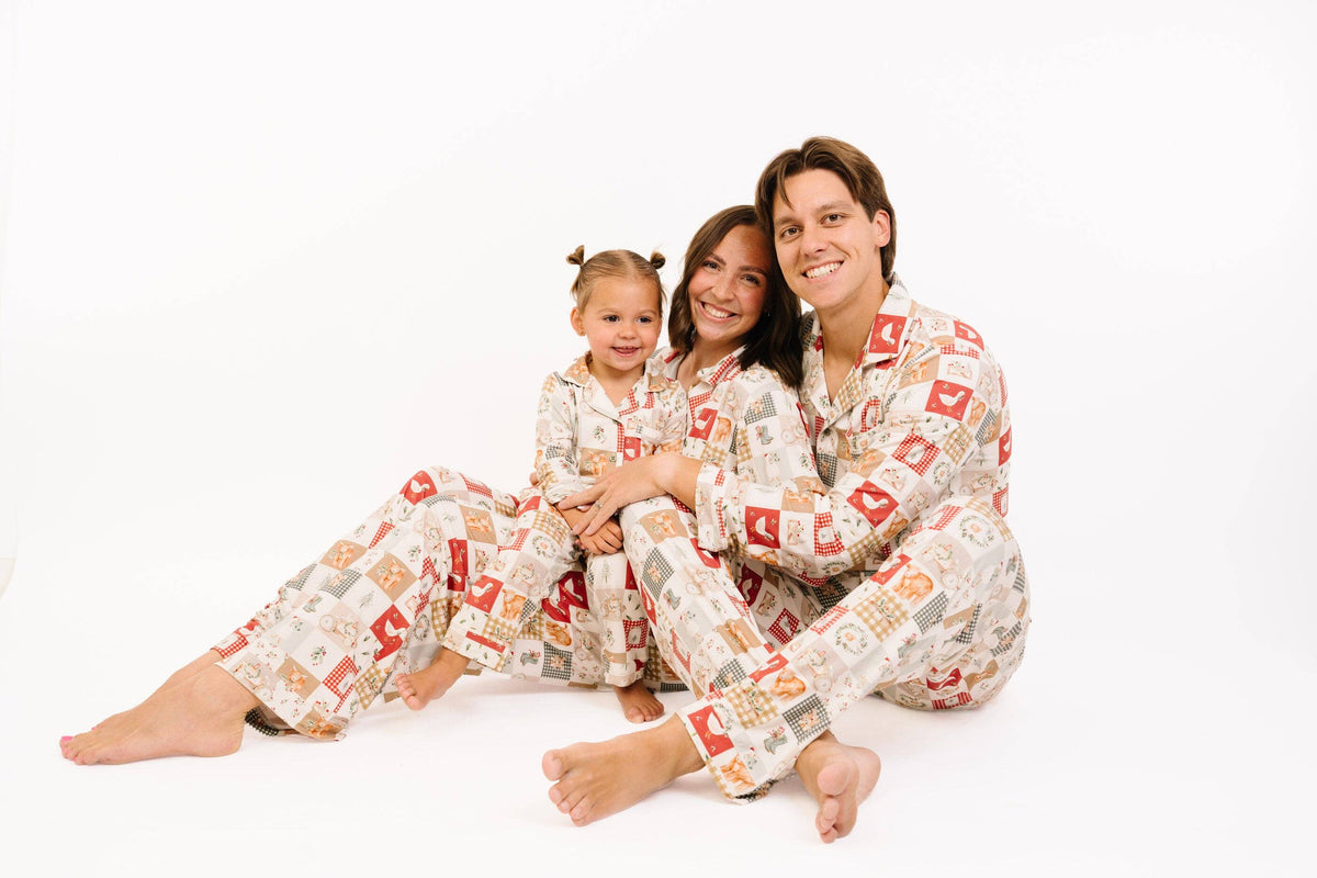 Little One Shop - Country Christmas Kid Long Sleeve Bamboo Button Up Set