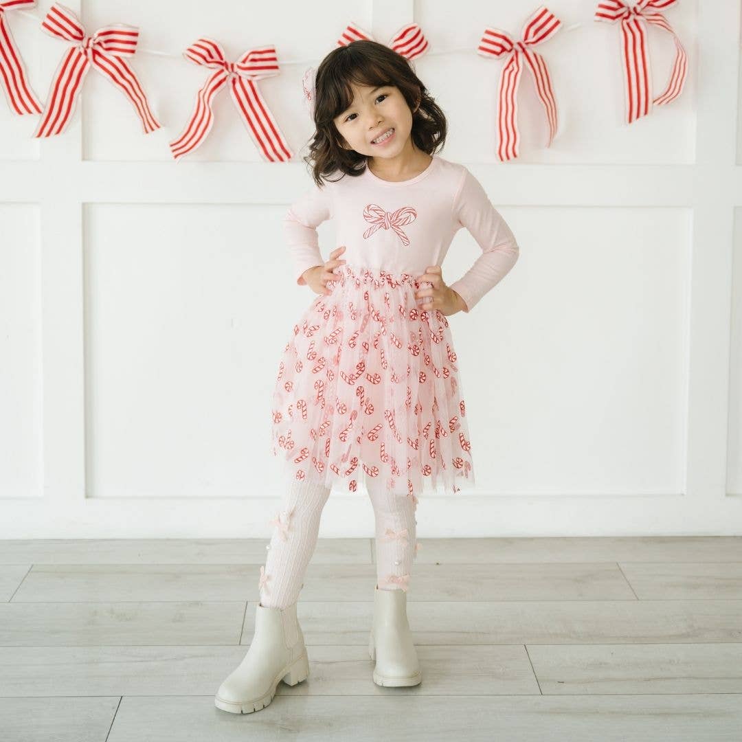 Sweet Wink - Candy Cane Confetti Christmas Tulle Bow Clip - Hair Bows