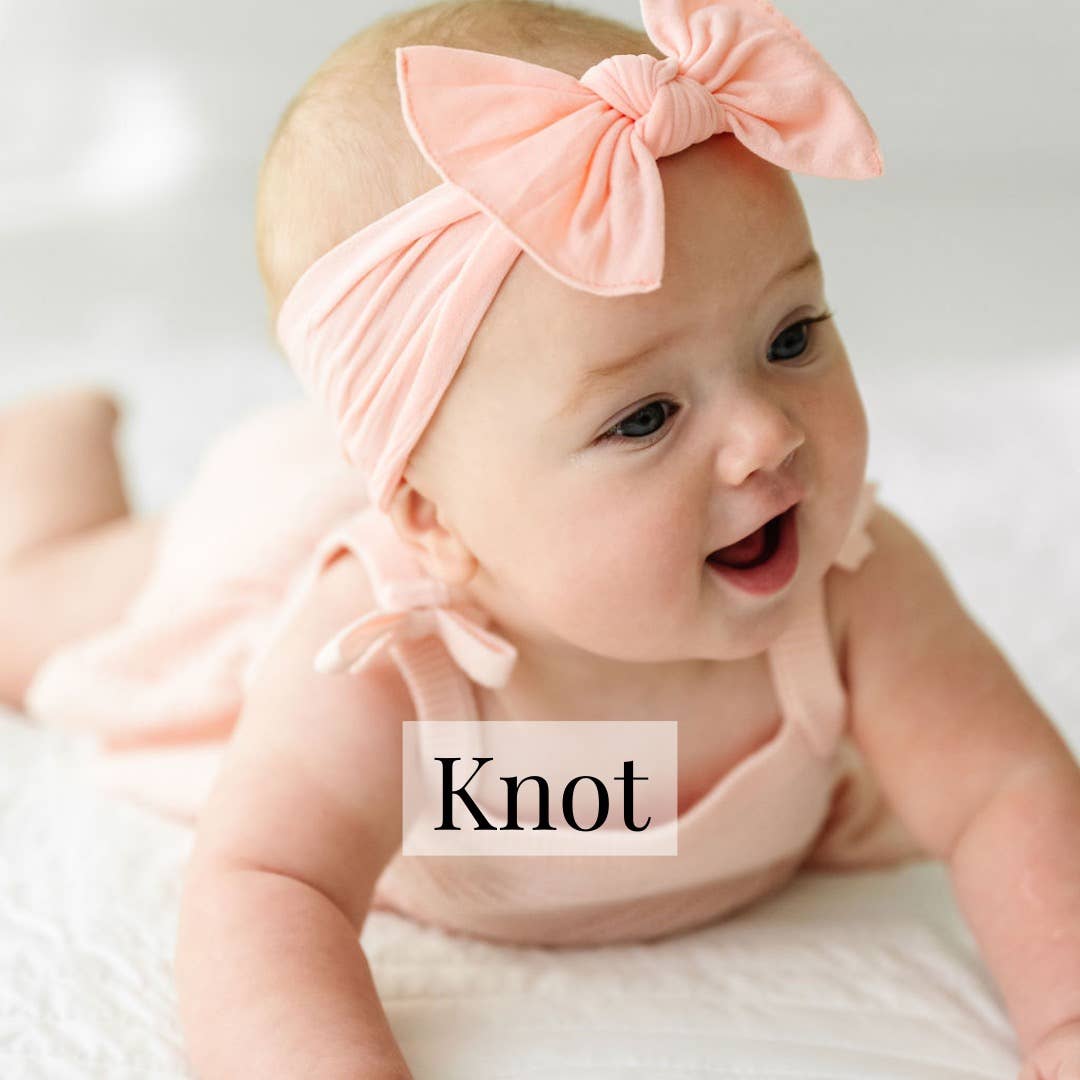 Baby Bling Bows - Baby Bling® The Original Knot soft nylon headband: Seashell