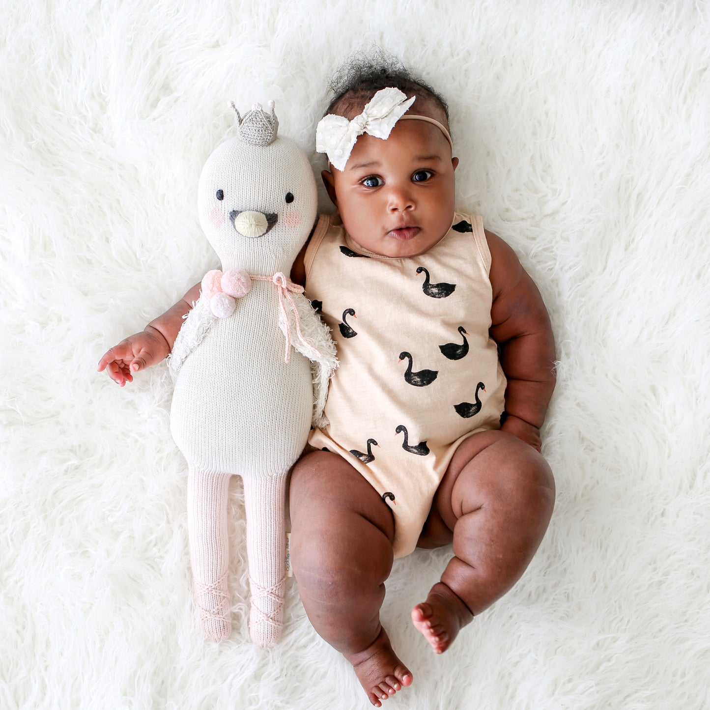 cuddle + kind - Harlow the Swan Handknit Dolls