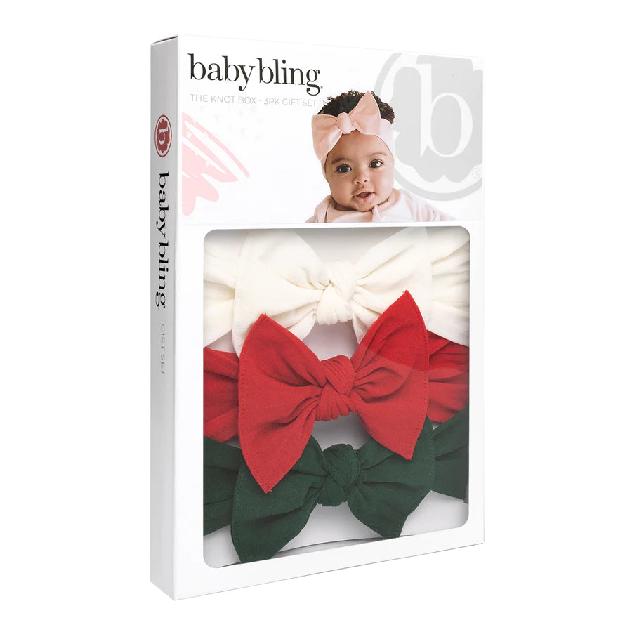Baby Bling - Ivory, Cherry Red, Forest Green Bow box set
