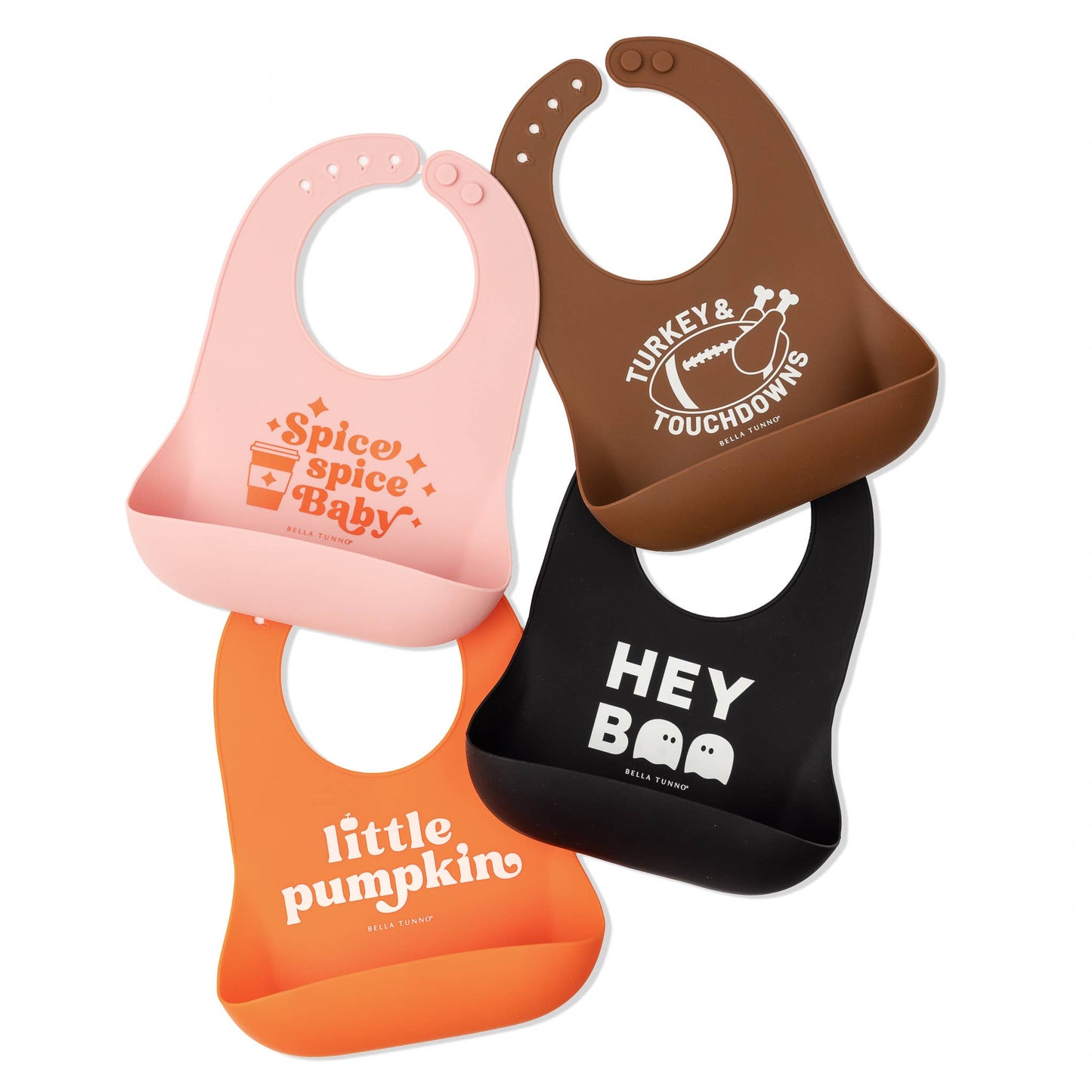 Bella Tunno - Turkeys and Touchdowns Wonder Bib: Brown