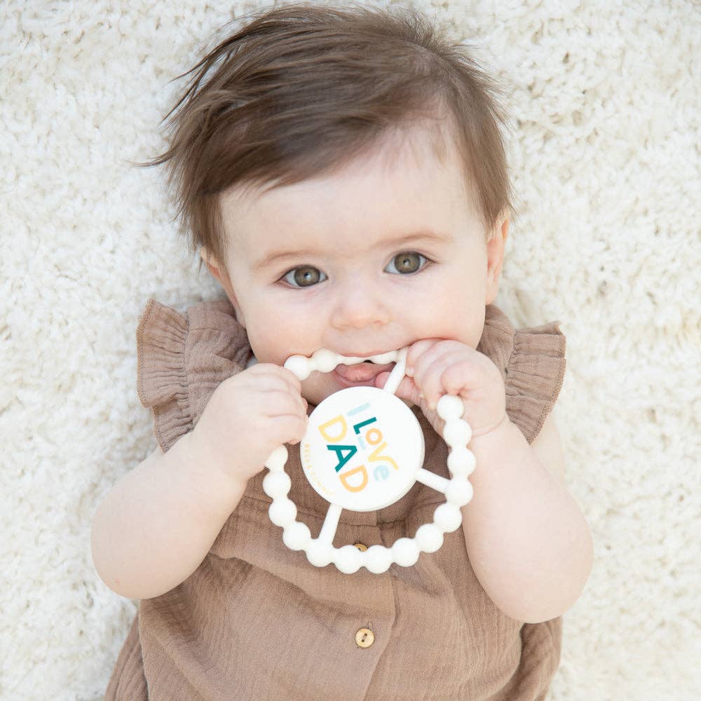 Bella Tunno - I Love Dad Happy Teether: Off White