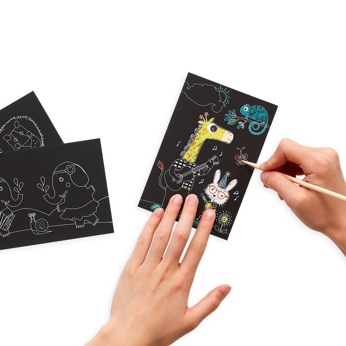 OOLY - Mini Scratch & Scribble Art Kit: Safari Party