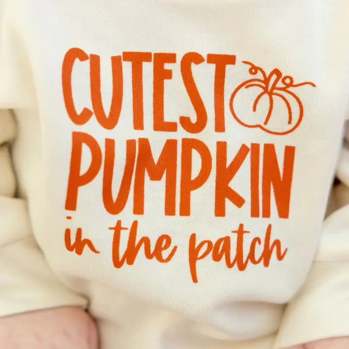 Sweet Wink - Cutest Pumpkin In The Patch Long Sleeve Romper - Natural