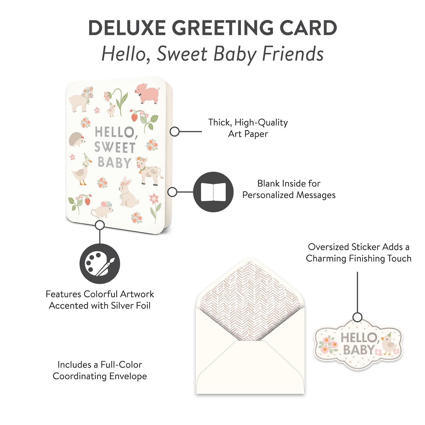 Studio Oh! - Hello, Sweet Baby Friends Deluxe Greeting Card
