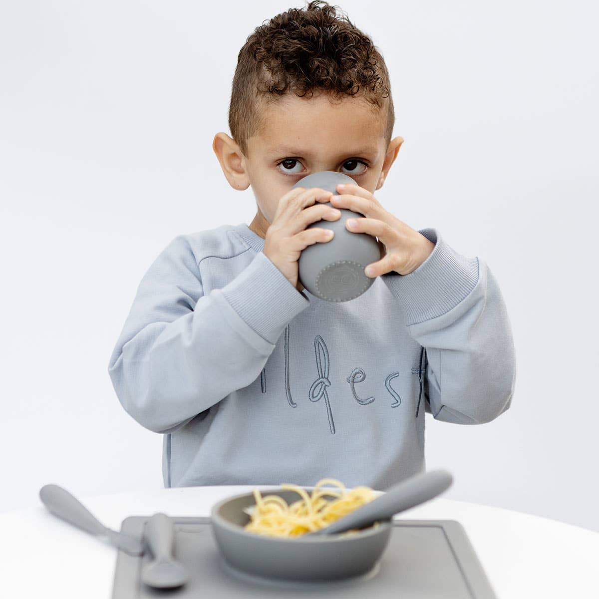 ezpz - Happy Cup + Straw System: Pewter